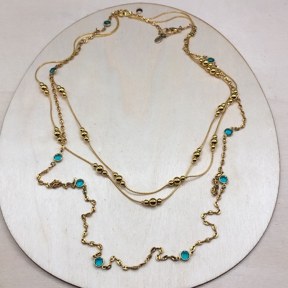 Curated bundle elegant statement gold tone chain necklaces Lorren Bell and Avon - Picture 4 of 5